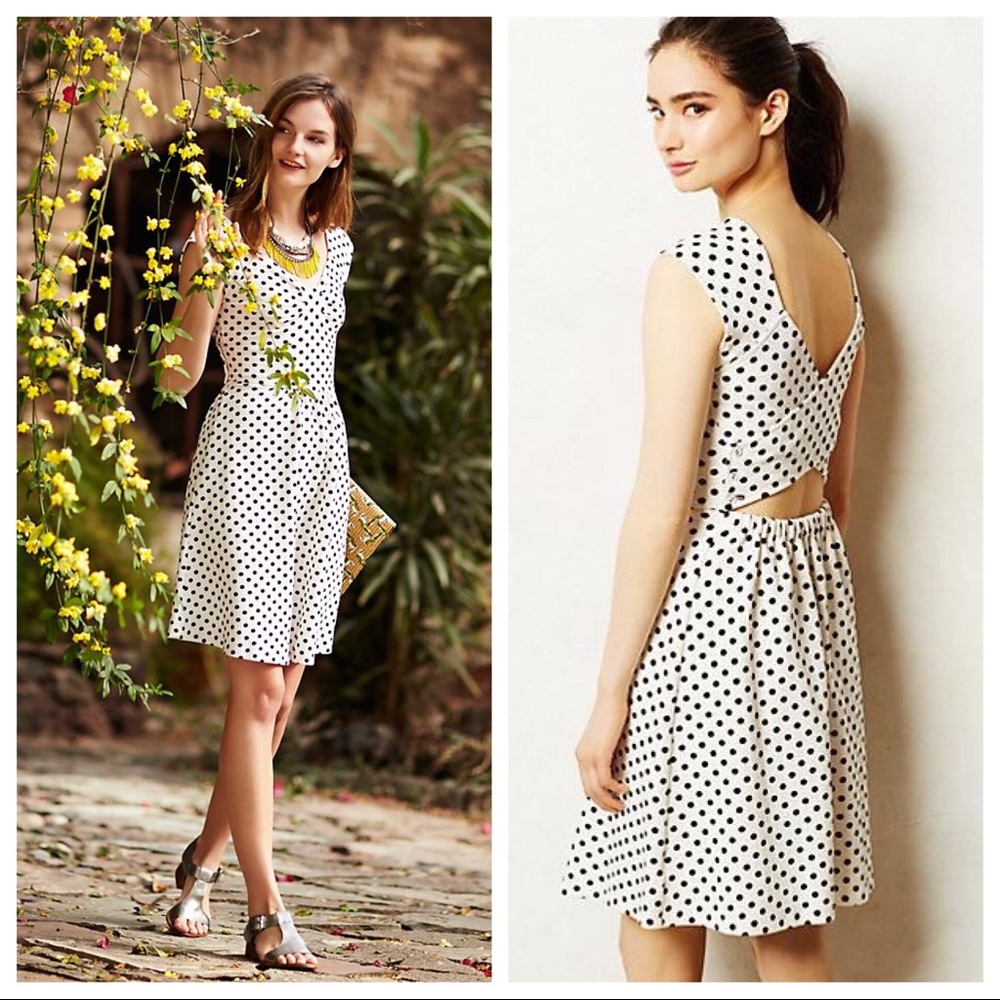Anthropologie Matilde Polka Dot Crossback Dress